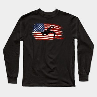 Vintage Capoeira America Flag Long Sleeve T-Shirt